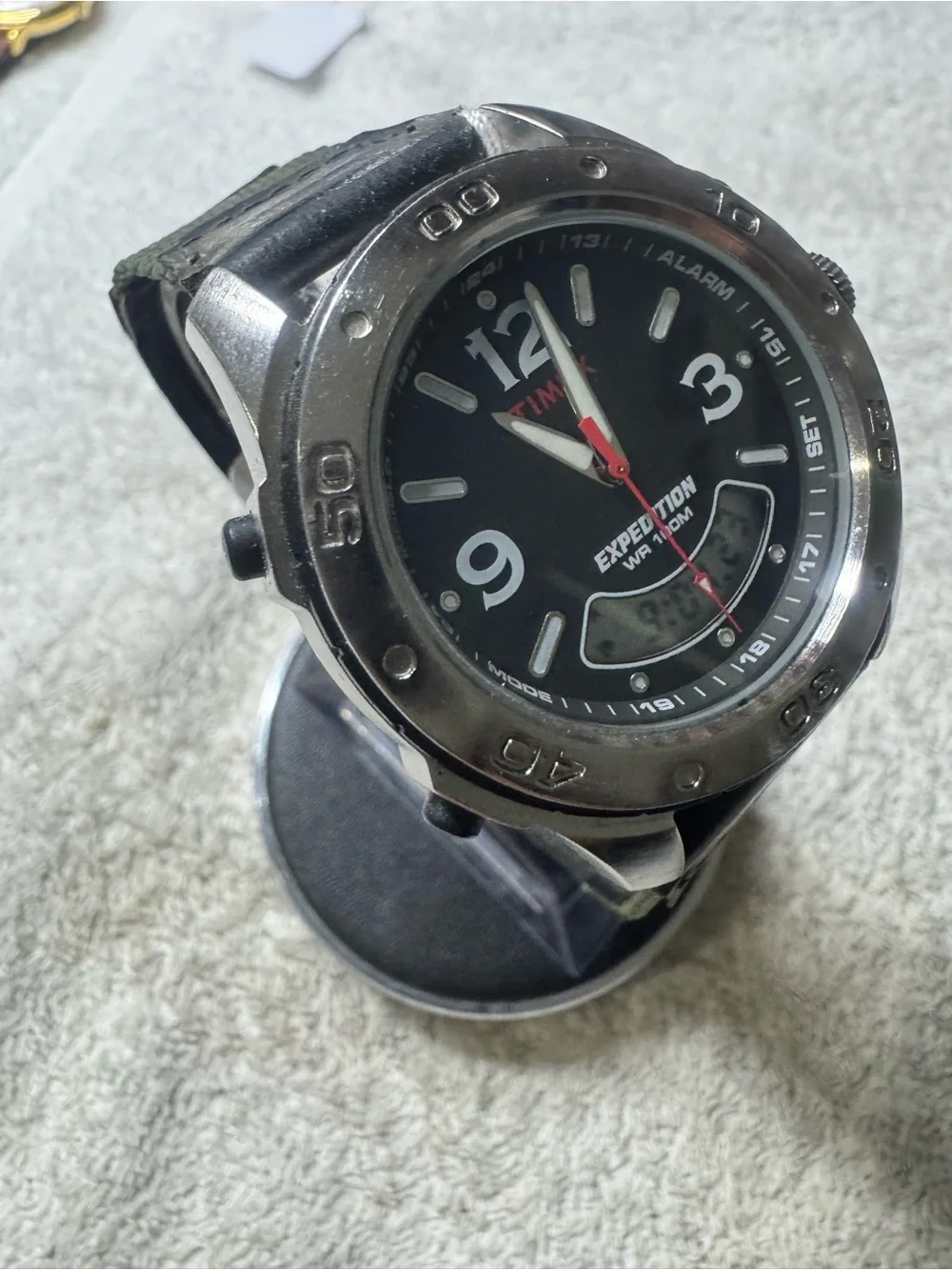 Timex Expedition Black Dial Men's Analog-Digital Watch with Red Seconds Hand